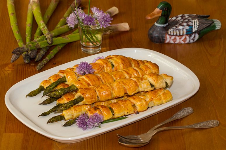 feuilletés d'asperges vertes