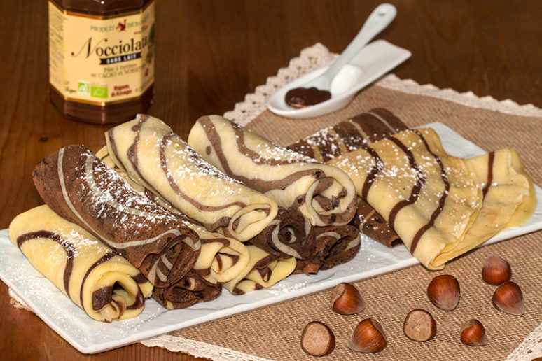 crêpes tourbillons, spirale