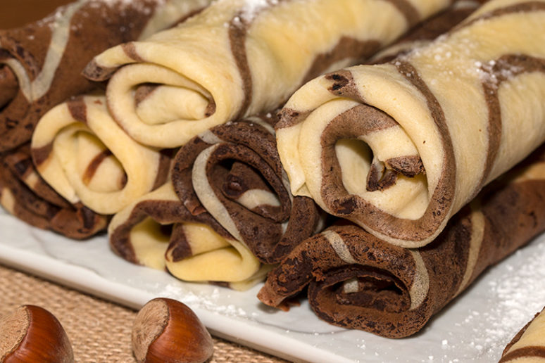 crêpes tourbillons, spirale