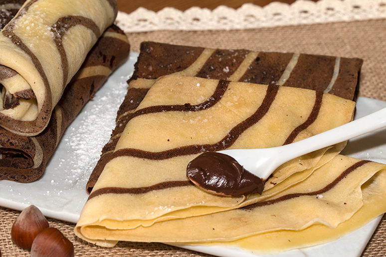 crêpes tourbillons, spirale