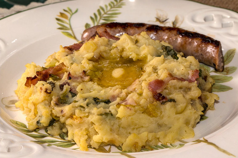 Colecannon Irish mash, purée irlandaise