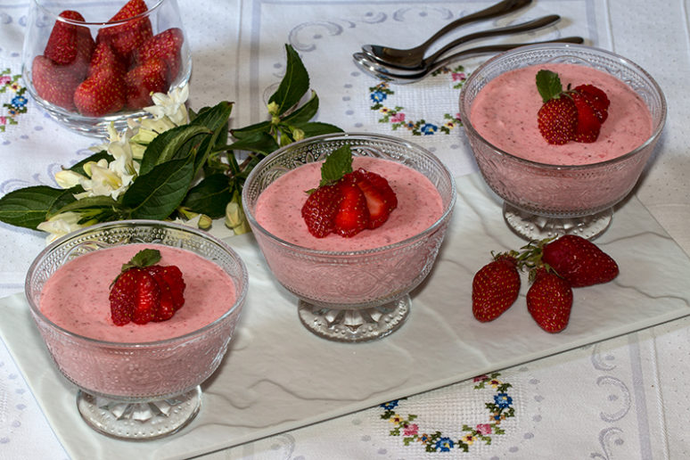 mousses de fraise