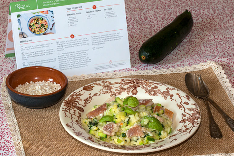 Risotto à la truite fumée aux courgettes
