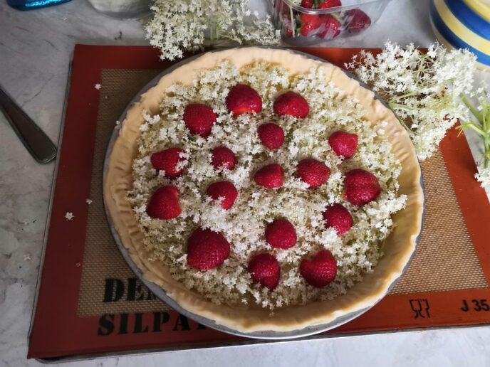 tarte aux fleurs de sureau