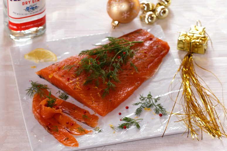 saumon gravlax au gin