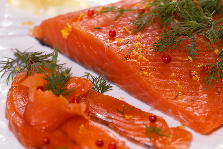 saumon gravlax au gin