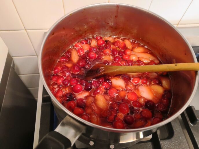 confiture de poires et canneberges