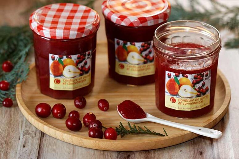 confiture de poires et canneberges