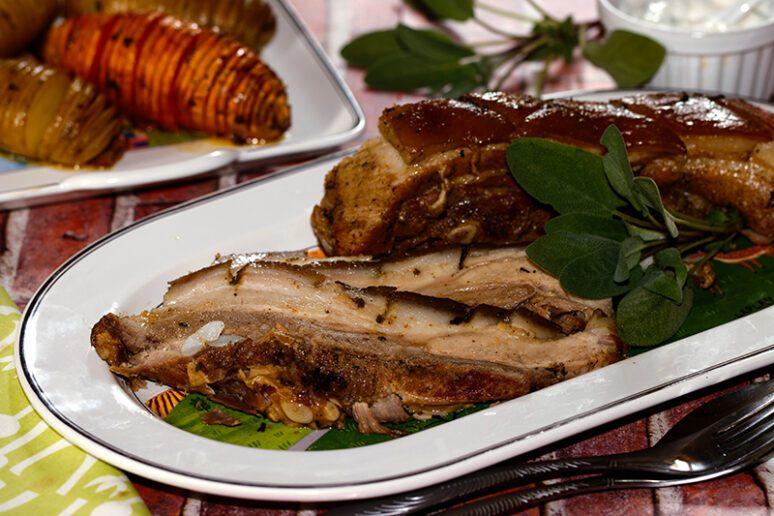 poitrine de porc confite