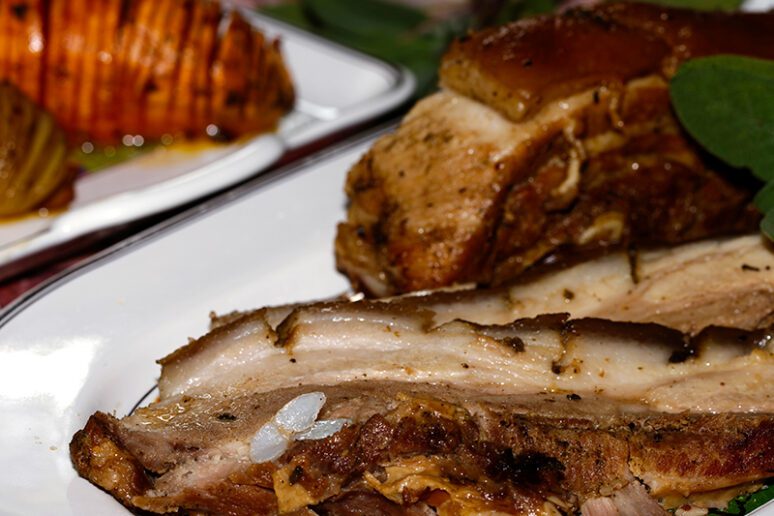 poitrine de porc confite