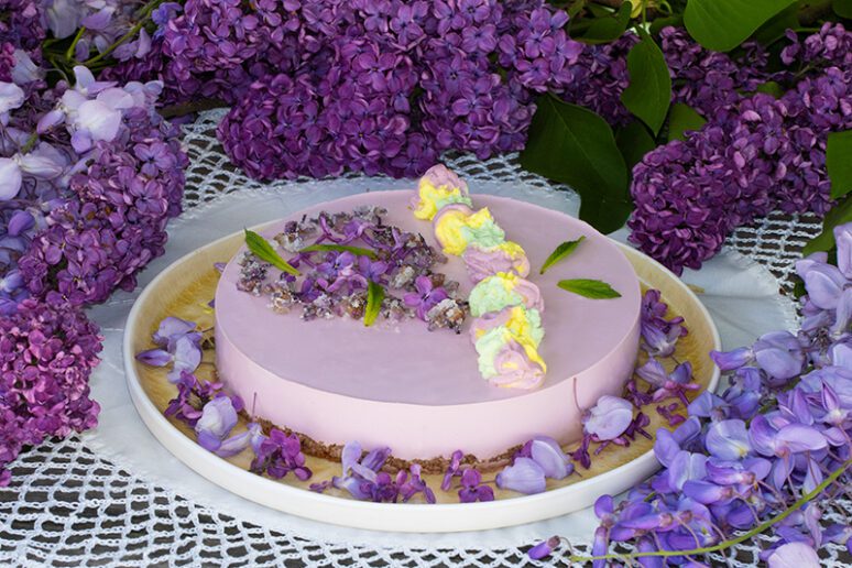 cheesecake fleurs de lilas