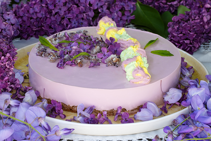 cheesecake fleurs de lilas