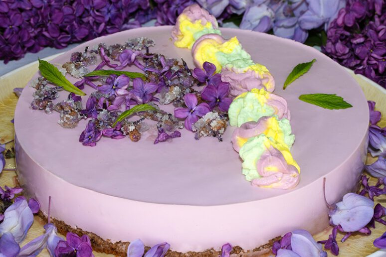 cheesecake fleurs de lilas