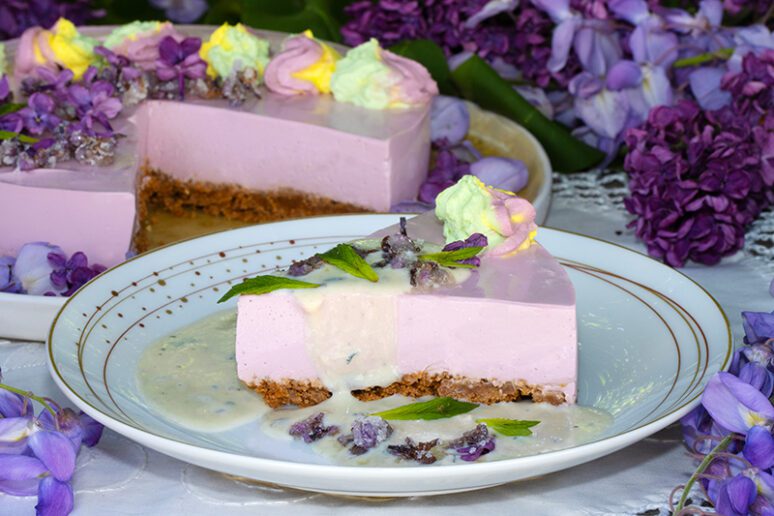 cheesecake fleurs de lilas