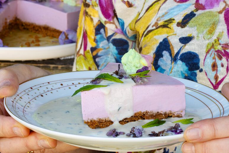 cheesecake fleurs de lilas