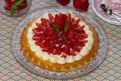 tarte renversée aux fraise