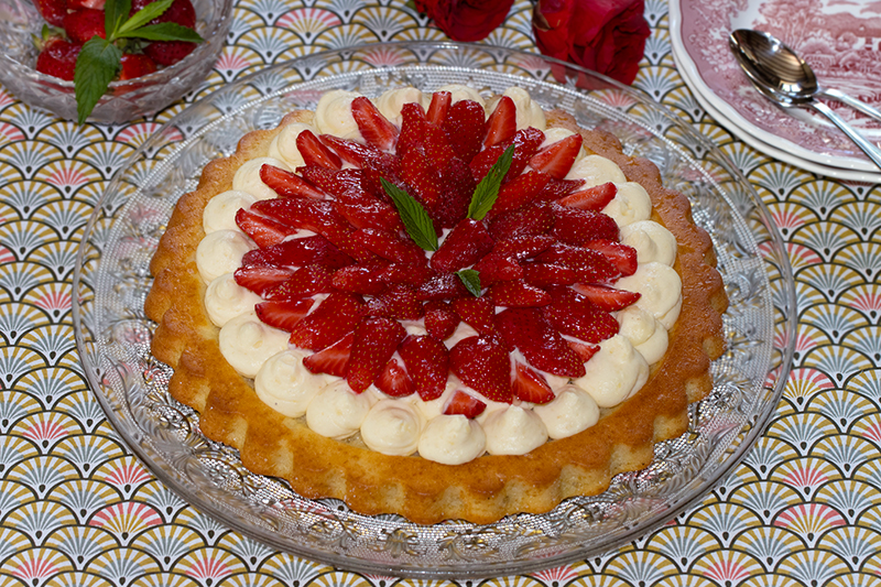 tarte renversée aux fraise