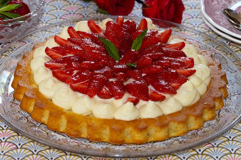 tarte renversée aux fraise