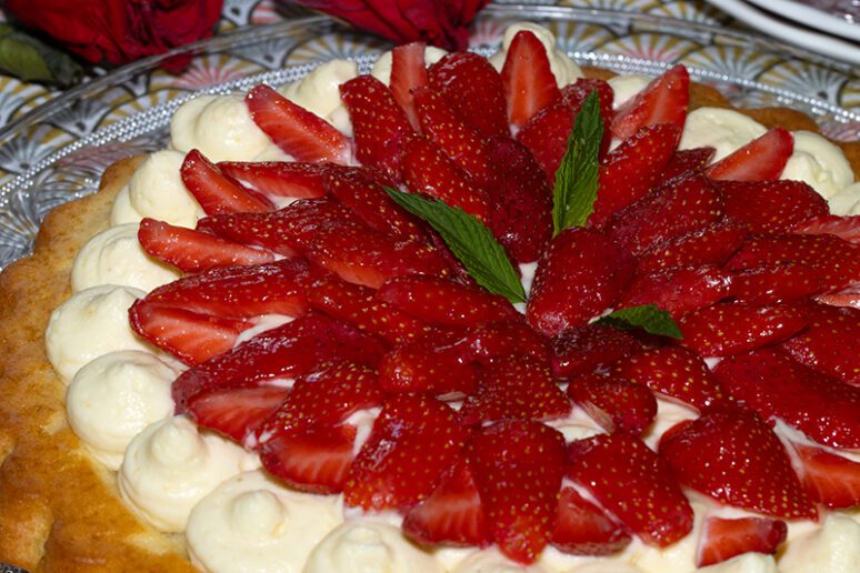 tarte renversée aux fraise