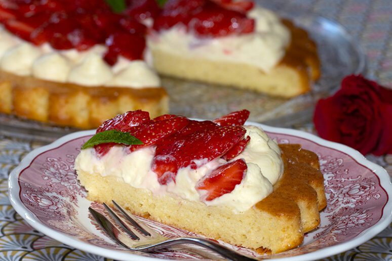 tarte renversée aux fraise