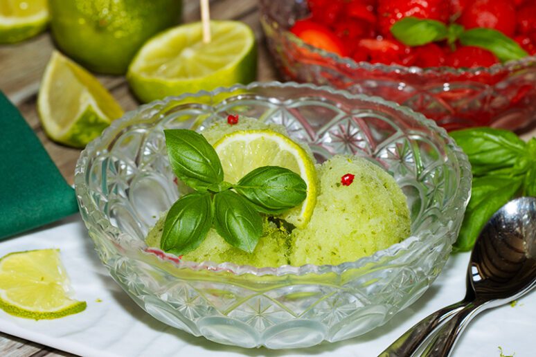 sorbet au basilic