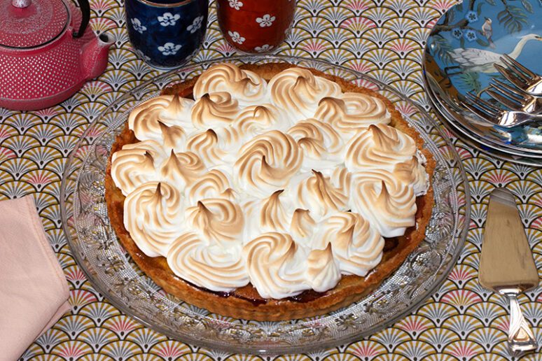 tarte meringuée prunes