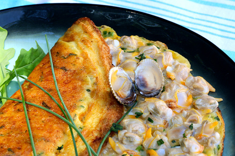 omelette aux coques
