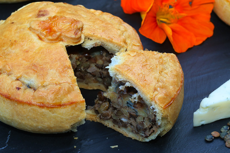 Tourte aux lentilles et lardons